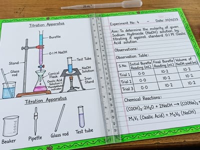 Chemistry Practical File - Handwritten practical file India