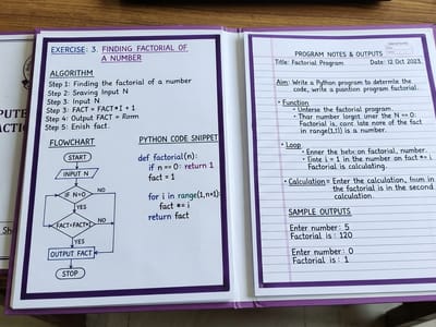 Computer Science Practical File - Handwritten practical file India