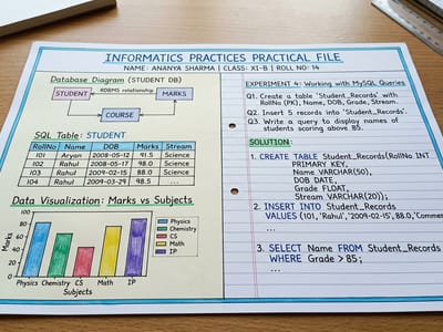 Informatics Practices Practical File - Handwritten practical file India