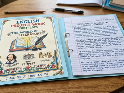 English Project - Handwritten project file for schools India