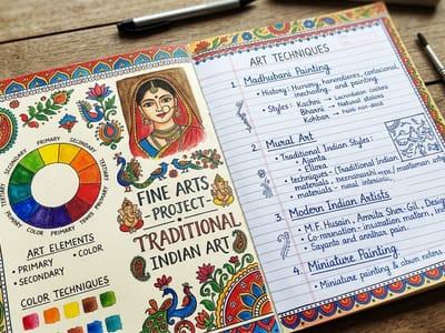 Fine Arts Project - Handwritten project file for schools India