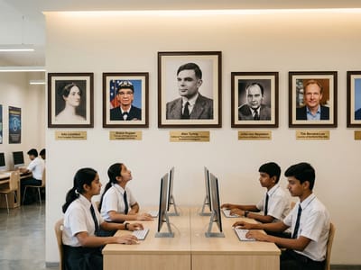Famous Personalities in Computer Science portraits for Indian schools